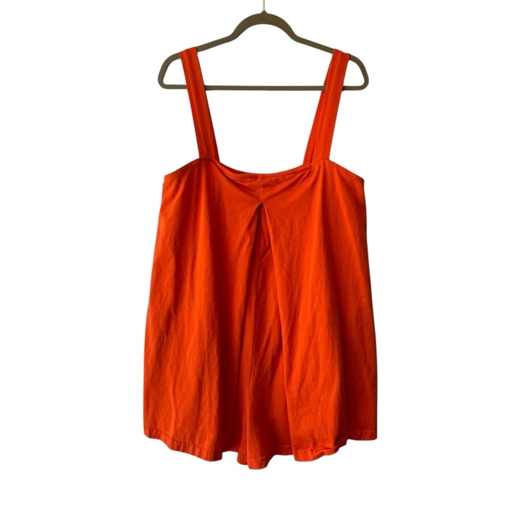 Free People FP Beach Nichola Romper XL Orange Sleeveless Pockets Cotton Womens
